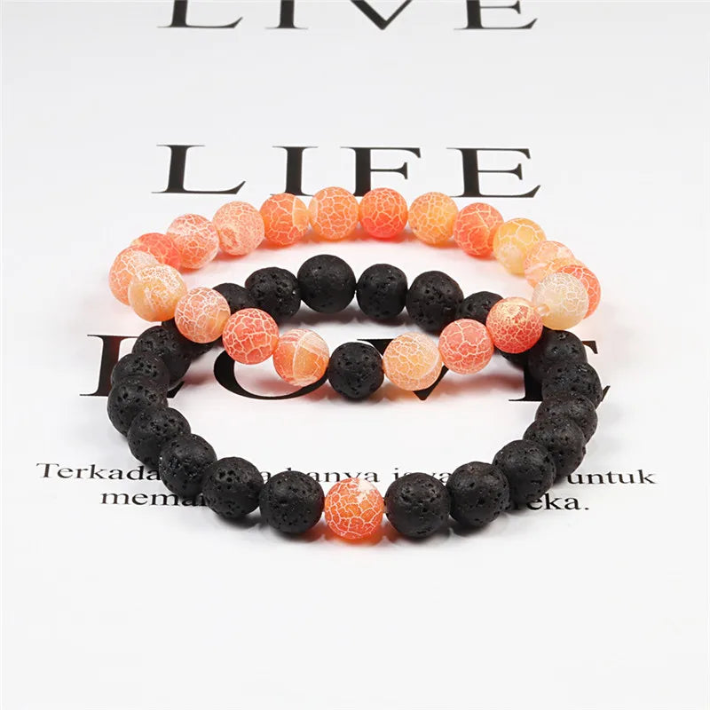 Natural Lava Stone Tiger Eye Beaded Yoga Bracelets