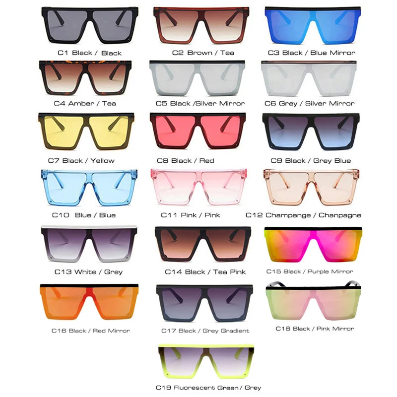 Flat Top Classic Square Sunglasses  UV400