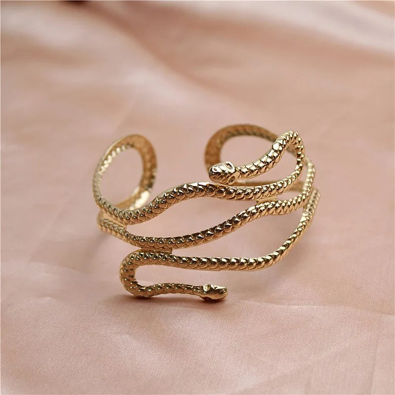 "Cleo" Swirl Snake Butterfly Leaf Arm Cuff