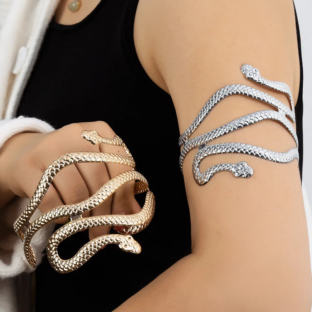 "Cleo" Swirl Snake Butterfly Leaf Arm Cuff