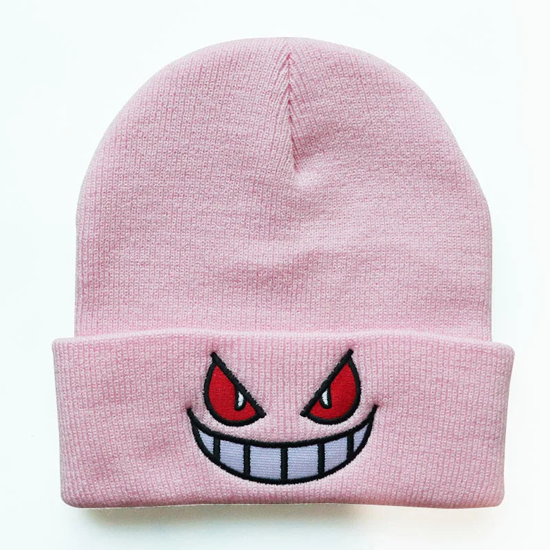 "Mouth Eyes" Embroidery Elasticity Cartoons Beanie