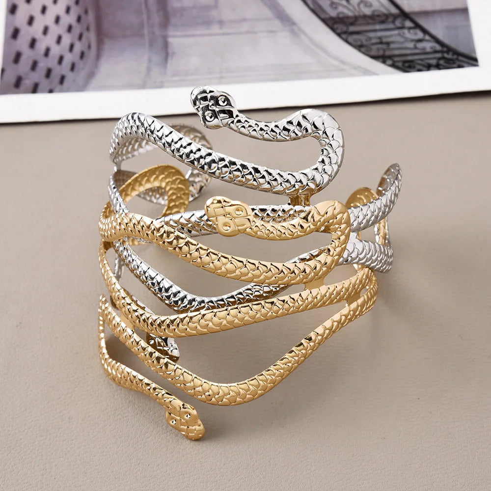 "Cleo" Swirl Snake Butterfly Leaf Arm Cuff