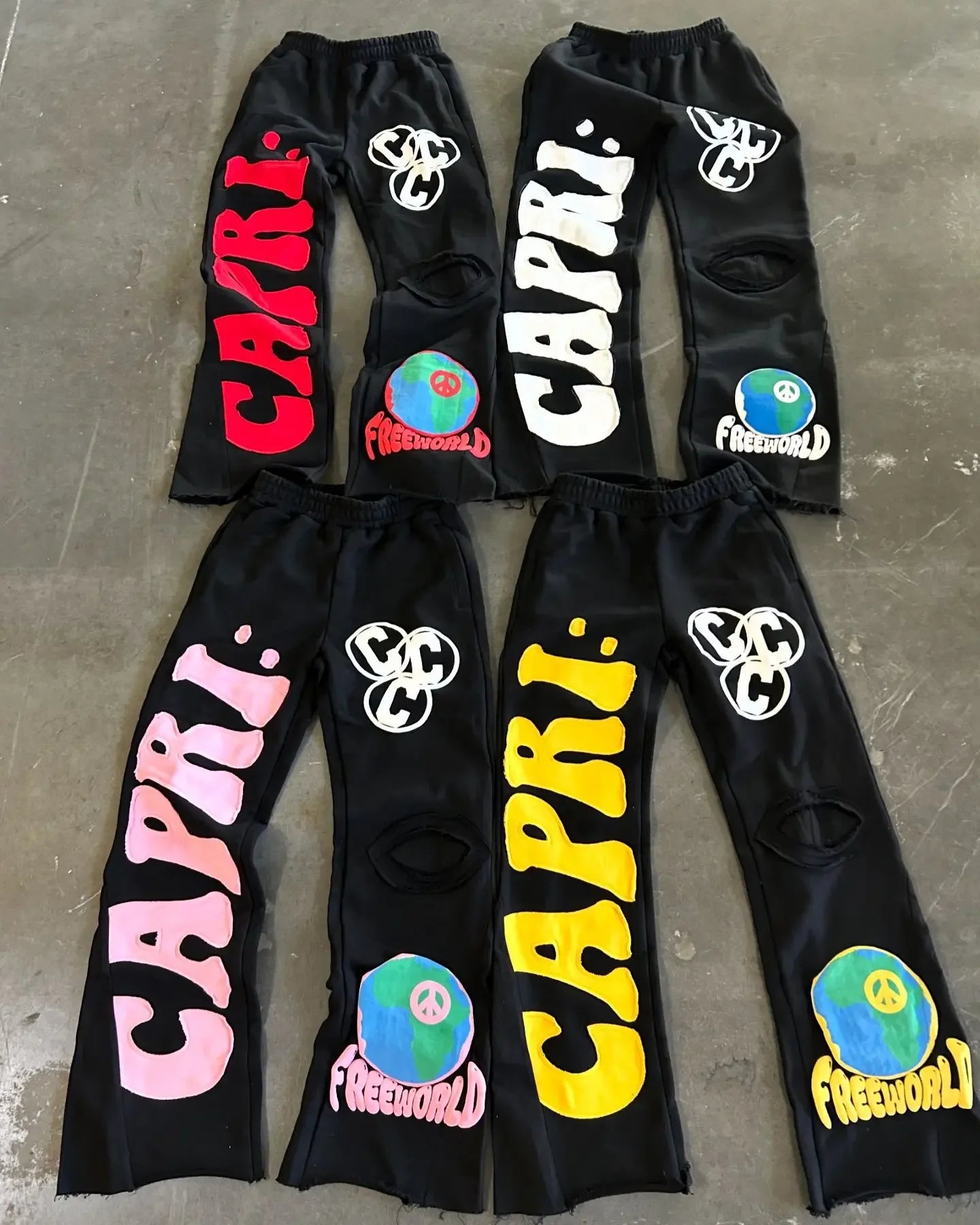 "CAPRI" Retro Embroidered Letter "G" Joggers